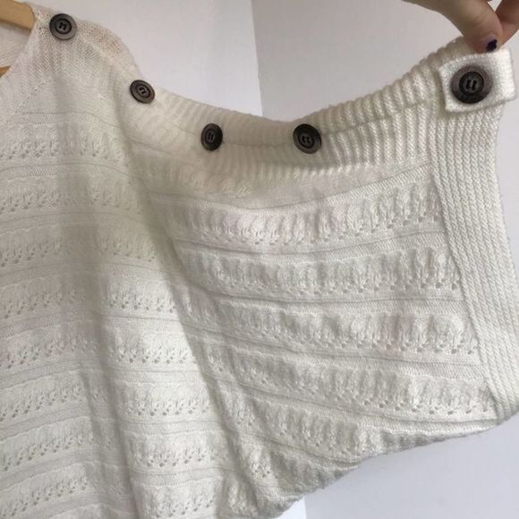 VERTIGO PARIS Angora Sweater White Buttons Medium - Picture 3 of 5